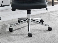 Fotel biurowy skórzany CRUZ czarny - mobilna podstawa