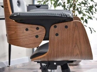 Stylowy fotel biurowy obrotowy z drewna i skóry DUCK orzech - solidne wykończenia
