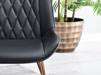 Krzesło skórzane do salonu eko ADEL CZARNE - MIEDŹ - charakterystyczne detale