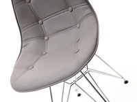 Krzesło mpc rod tap szary skóra ekologiczna, podstawa chrom