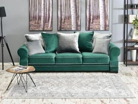 Orientalny dywan KANETTO ANTRACYT naturalny plamoodporny - w aranżacji z kanapą TOSCA