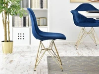 Krzesło  MPC ROD TAP GRANAT welur glamour na złotej nodze - profil krzesła