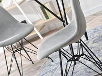 Designerskie krzesło MPC ROD TAP SZARY welur + noga czarna - charakterystyczne detale