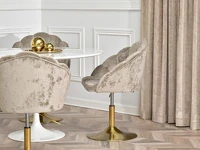 Obrotowe krzesło fotelowe LISA RING WELUR PLATYNA - ZŁOTY - profil